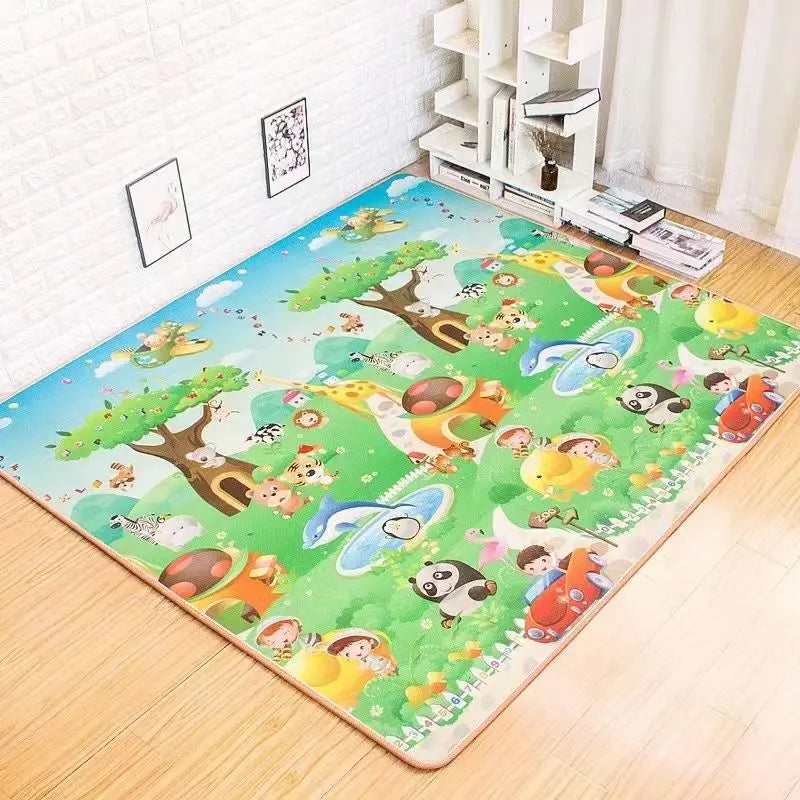 Tapis d’Éveil Bébé Recto-Verso – Tapis de Jeu Éducatif Animaux