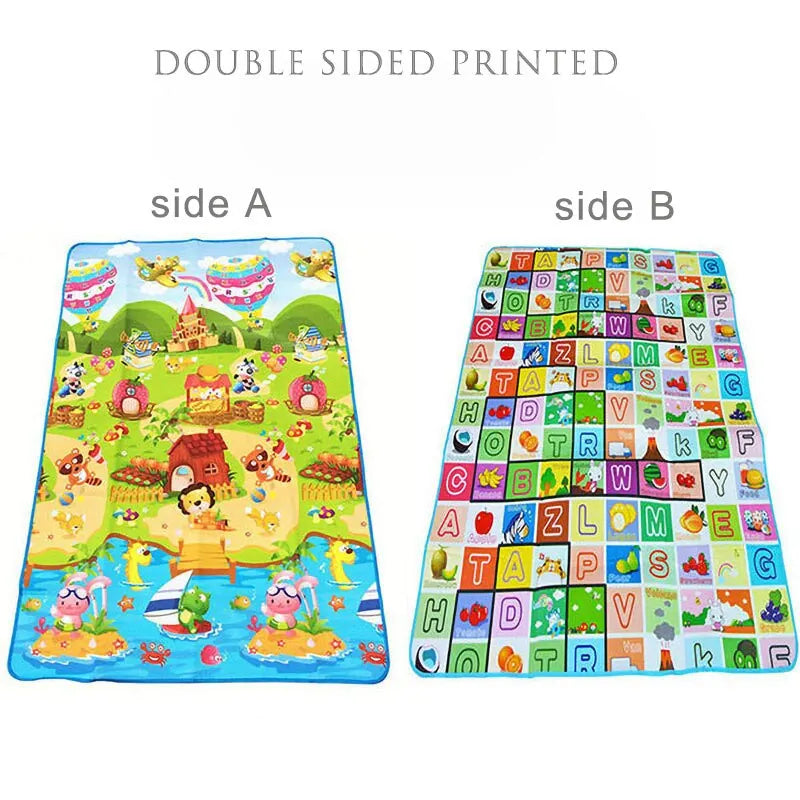 Tapis d’Éveil Bébé Recto-Verso – Tapis de Jeu Éducatif Animaux